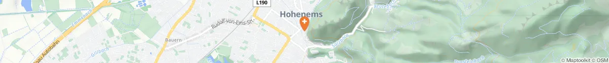 Kartendarstellung des Standorts für Apotheke Kaulfus in 6845 Hohenems